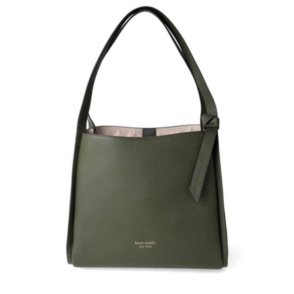Kate Spade KNOTT Large leather shoulder bag in Bonsai green
